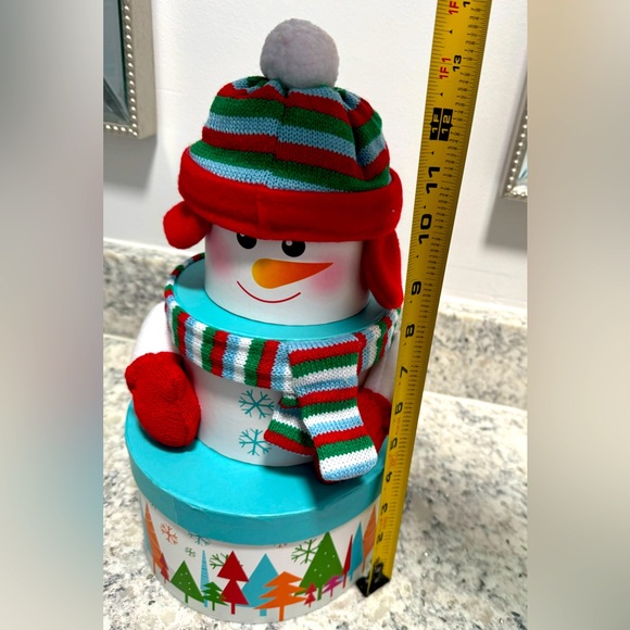 Mrs. Fields Snowman ⛄️ Stacking Box Set.  Knit details.  Collectible. X-Mas. - Picture 2 of 6